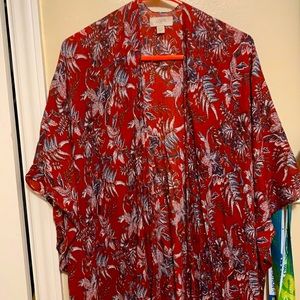 Red floral kimono